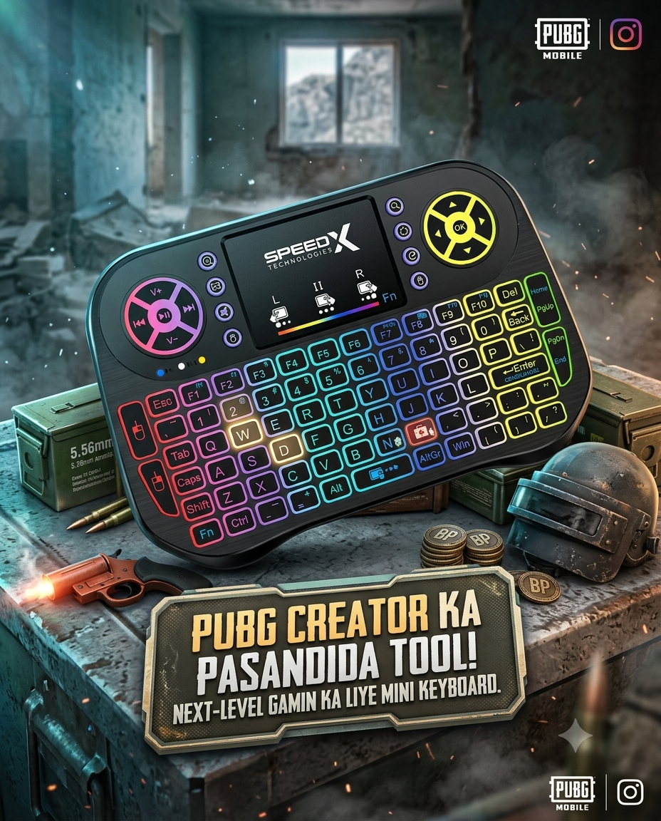 Mini Wireless Mobile PUBG Keyboard + bluetooth Touchpad 7 Color Backlit Light 2.4ghz Rechargeable with Nokia Bettery