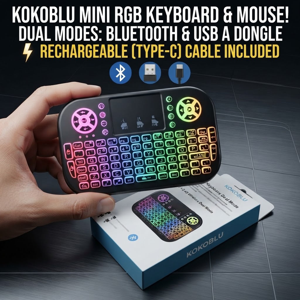 Mini Wireless Mobile PUBG Keyboard + bluetooth Touchpad 7 Color Backlit Light 2.4ghz Rechargeable with Nokia Bettery