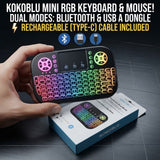 Mini Wireless Mobile PUBG Keyboard + bluetooth Touchpad 7 Color Backlit Light 2.4ghz Rechargeable with Nokia Bettery