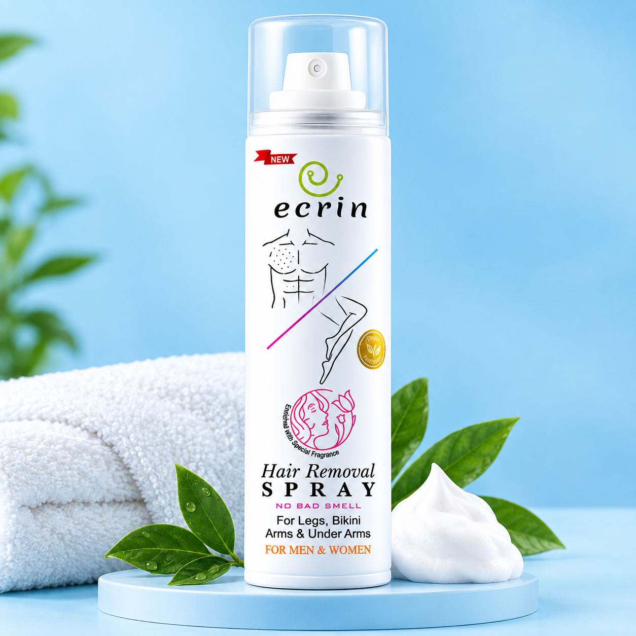 New Ecrin Hair Removal Foaming Spray - Advance Formula with Refreshing Fragrance (200ml)